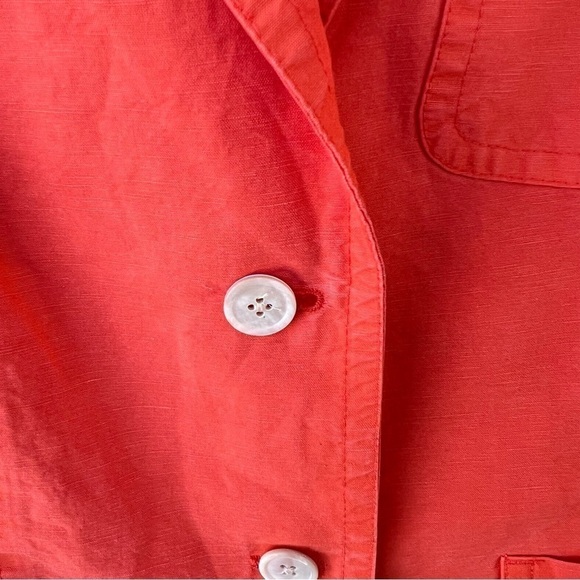 J.CREW LINEN SCHOOLBOY BLAZER LIGHTWEIGHT PATCH POCKETS SIZE 10 ORANGE EUC - Picture 4 of 8